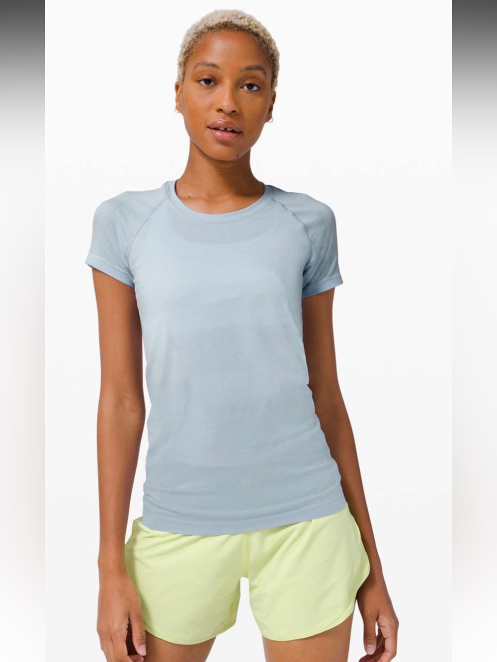 lululemon athletica Light Blue Short Sleeve Performance Tee